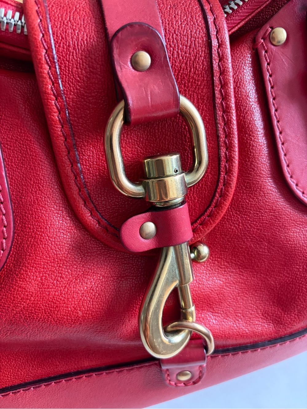 Vintage Designer Chloé Kerala Red Leather Satchel Bag – Excellent Condition - Picture 2 of 7